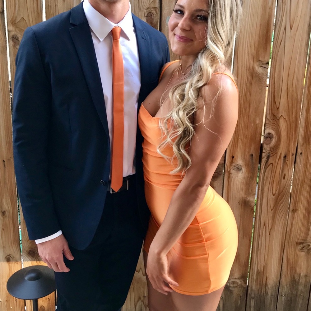 Orange mini formal dress